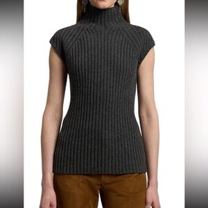 NWT $1190 Ralph Lauren Collection Medium Ribbed Mock Neck Sleeveless Sweater Top